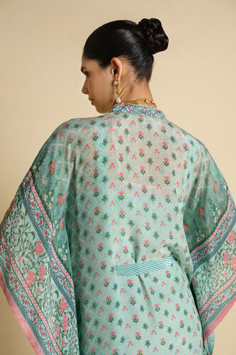 Kirsi Printed Kaftan - Aqua, Aqua, image 6